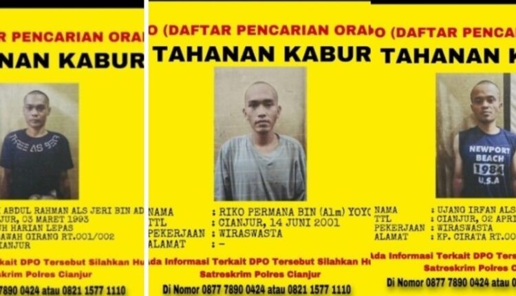 Polres Canjur Buru Tujuh DPO Kasus Pengeroyokan dan Tahanan Kabur